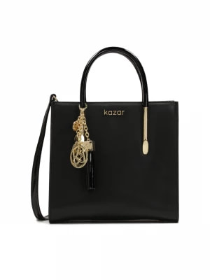 Zdjęcie produktu Elegancka czarna torebka z uchwytami do noszenia w dłoni Kazar