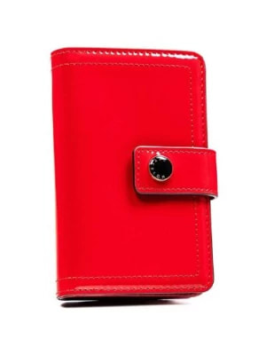 Zdjęcie produktu Elegancki portfel damski czerwony ze skóry ekologicznej na zatrzask - Peterson