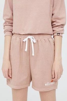 Zdjęcie produktu Ellesse szorty bawełniane damskie kolor różowy z aplikacją high waist SGM13151-PINK