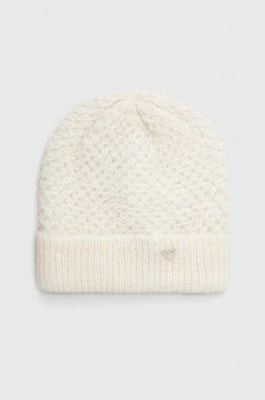 Zdjęcie produktu Emporio Armani czapka z domieszką wełny dziecięca kolor biały z cienkiej dzianiny