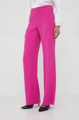 Zdjęcie produktu Emporio Armani spodnie damskie kolor różowy szerokie medium waist