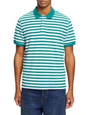 Zdjęcie produktu ESPRIT Koszulka polo w kolorze zielono-białym rozmiar: M