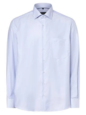 Zdjęcie produktu Eterna Comfort Fit Koszula męska Mężczyźni Comfort Fit Bawełna niebieski wypukły wzór tkaniny kołnierzyk kent,