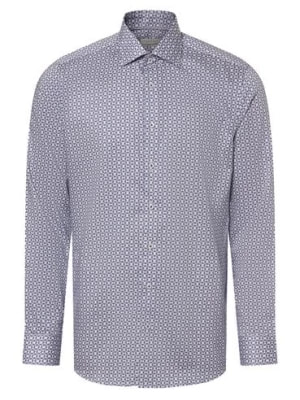 Zdjęcie produktu Eterna Slim Fit Koszula męska - non-iron Mężczyźni Slim Fit Bawełna niebieski|biały wzorzysty,