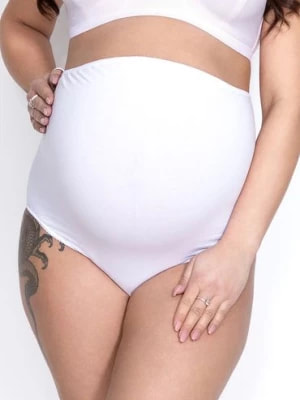Zdjęcie produktu Figi ciążowe zakrywające brzuch MAMA BELLY - białe Mitex