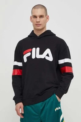 Zdjęcie produktu Fila bluza Luohe męska kolor czarny z kapturem z nadrukiem FAM0675