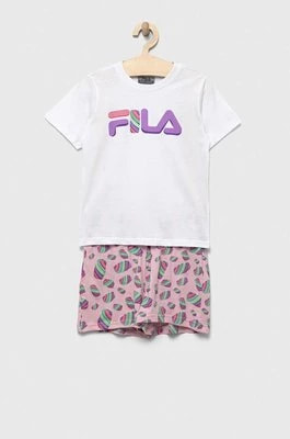 Zdjęcie produktu Fila piżama bawełniana dziecięca kolor biały wzorzysta