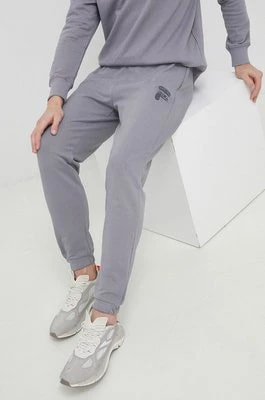 Zdjęcie produktu Fila spodnie dresowe bawełniane kolor szary gładkie