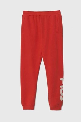 Zdjęcie produktu Fila spodnie dziecięce kolor czerwony z nadrukiem
