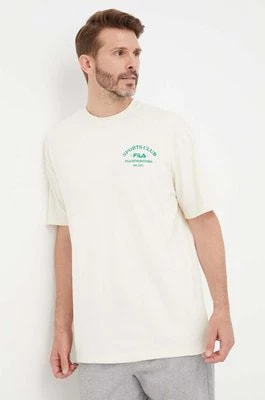 Zdjęcie produktu Fila t-shirt bawełniany kolor beżowy gładki
