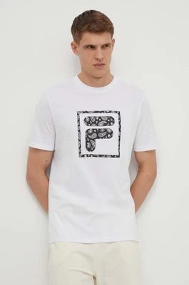 Zdjęcie produktu Fila t-shirt bawełniany Longyan męski kolor biały z nadrukiem FAM0681