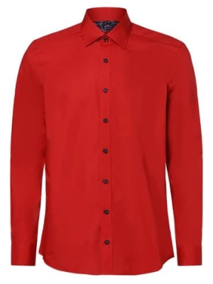 Zdjęcie produktu Finshley & Harding Koszula męska łatwa w prasowaniu Mężczyźni Slim Fit Bawełna czerwony jednolity,
