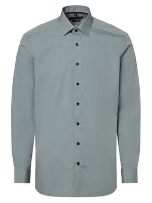 Zdjęcie produktu Finshley & Harding Koszula męska Mężczyźni Modern Fit Bawełna zielony wypukły wzór tkaniny,