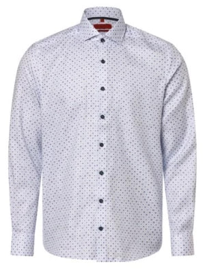 Zdjęcie produktu Finshley & Harding Koszula męska - Non-iron - Dwuwarstwowa Mężczyźni Slim Fit Bawełna niebieski|biały wzorzysty,