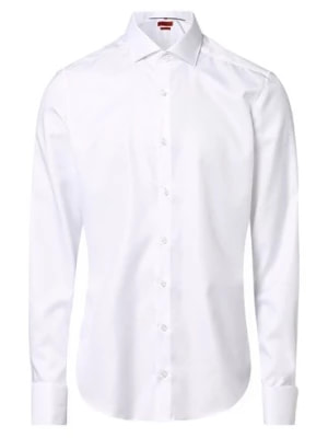 Zdjęcie produktu Finshley & Harding Koszula męska z wywijanymi mankietami Mężczyźni Slim Fit Bawełna biały jednolity,