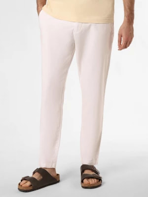 Zdjęcie produktu Finshley & Harding Spodnie z zawartością lnu - Riley Mężczyźni Bawełna biały jednolity,