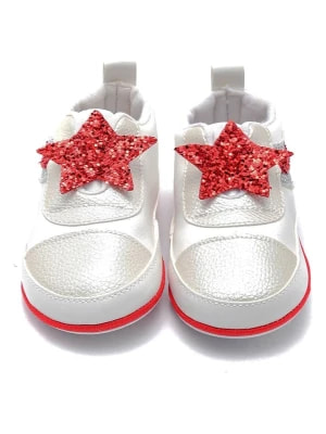 Zdjęcie produktu First Step Buty "Star" w kolorze czerwono-srebrnym do nauki chodzenia rozmiar: 22