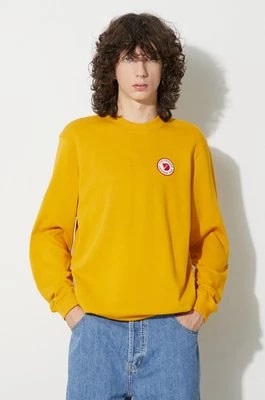 Zdjęcie produktu Fjallraven bluza bawełniana 1960 Logo Badge Sweater męska kolor żółty z aplikacją F87163