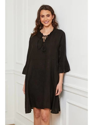 Zdjęcie produktu Fleur de Lin Lniana sukienka "Febbala" w kolorze czarnym rozmiar: XXL