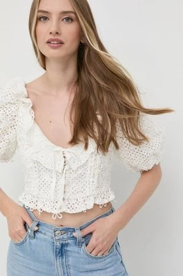 Zdjęcie produktu For Love & Lemons bluzka damska kolor biały z aplikacją