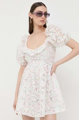 Zdjęcie produktu For Love & Lemons sukienka kolor biały mini rozkloszowana