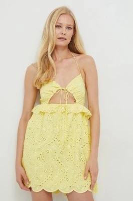 Zdjęcie produktu For Love & Lemons sukienka kolor żółty mini rozkloszowana