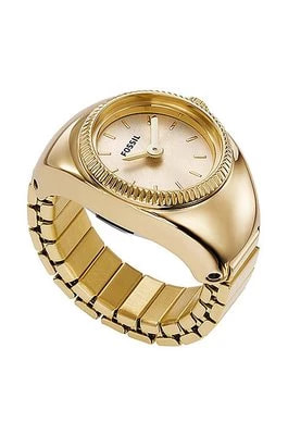Zdjęcie produktu Fossil pierścionek z zegarkiem damski kolor złoty