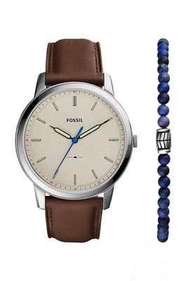 Zdjęcie produktu Fossil zegarek i bransoletka męski kolor srebrny