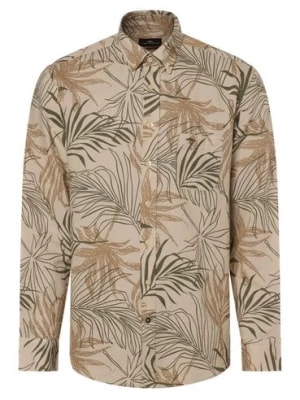 Zdjęcie produktu Fynch-Hatton Koszula męska z zawartością lnu Mężczyźni Regular Fit len beżowy|zielony wzorzysty,