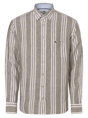 Zdjęcie produktu Fynch-Hatton Męska koszula lniana Mężczyźni Regular Fit len zielony|biały w paski,