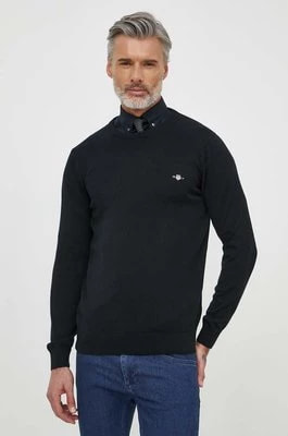 Zdjęcie produktu Gant sweter bawełniany kolor czarny lekki