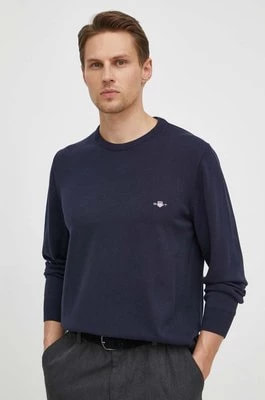 Zdjęcie produktu Gant sweter bawełniany kolor granatowy lekki