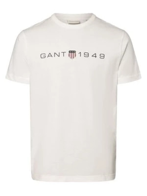 Zdjęcie produktu Gant T-shirt męski Mężczyźni Bawełna biały nadruk,