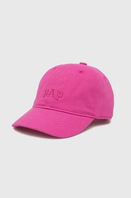 Zdjęcie produktu GAP czapka z daszkiem bawełniana dziecięca kolor różowy gładka