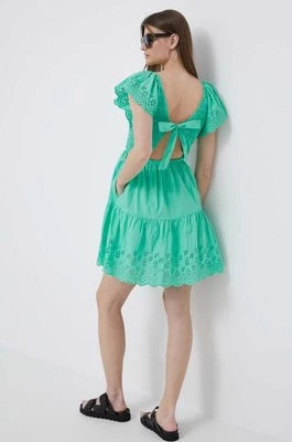 Zdjęcie produktu GAP sukienka bawełniana kolor zielony mini rozkloszowana