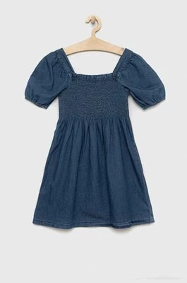 Zdjęcie produktu GAP sukienka jeansowa dziecięca kolor niebieski mini rozkloszowana