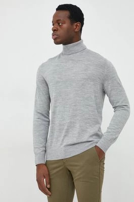 Zdjęcie produktu GAP sweter wełniany męski kolor szary lekki z golferm
