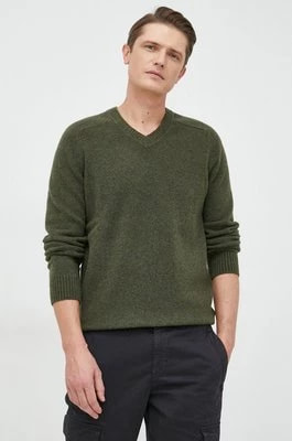 Zdjęcie produktu GAP sweter z domieszką wełny męski kolor zielony ciepły