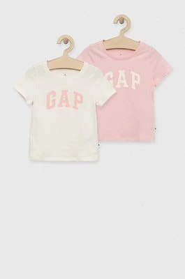 Zdjęcie produktu GAP t-shirt bawełniany dziecięcy 2-pack kolor różowy