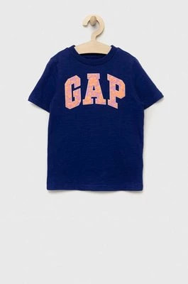Zdjęcie produktu GAP t-shirt bawełniany dziecięcy kolor granatowy z nadrukiem