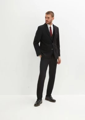 Zdjęcie produktu Garnitur Slim Fit (kompl. 4-częściowy): marynarka, spodnie, kamizelka, krawat bonprix