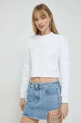 Zdjęcie produktu GCDS bluza bawełniana damska kolor biały z aplikacją