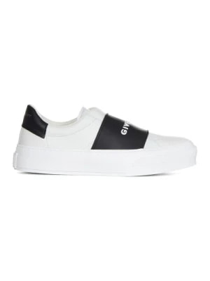 Zdjęcie produktu Givenchy, Białe Slip-on Sneakersy z Czarnym Elastycznym Paskiem White, female,