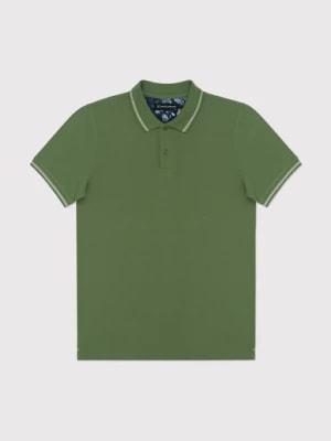 Zdjęcie produktu Gładki t-shirt polo w kolorze zielonym Pako Lorente