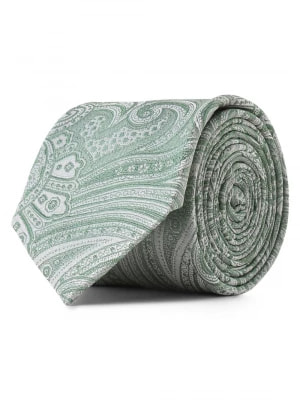 Zdjęcie produktu GRAAF Krawat jedwabny męski Mężczyźni Jedwab zielony wzorzysty,