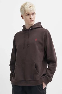 Zdjęcie produktu Gramicci bluza bawełniana One Point Hooded Sweatshirt męska kolor brązowy z kapturem gładka