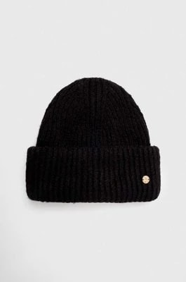 Zdjęcie produktu Granadilla czapka z domieszką wełny kolor czarny z grubej dzianiny