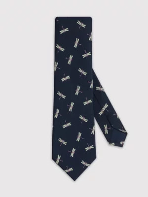 Zdjęcie produktu Granatowy krawat męski w ważki Pako Lorente