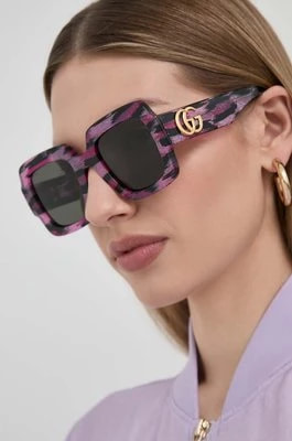 Zdjęcie produktu Gucci okulary przeciwsłoneczne damskie kolor fioletowy