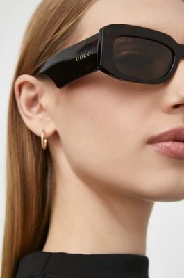 Zdjęcie produktu Gucci okulary przeciwsłoneczne męskie kolor brązowy GG1426S